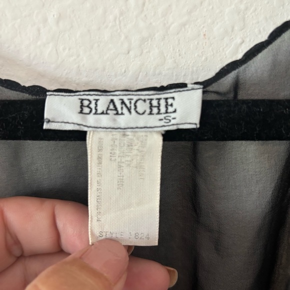Vintage Blanche Sheer Black Nightgown – Size Small, Flowing Gothic Lingerie - Picture 7 of 9